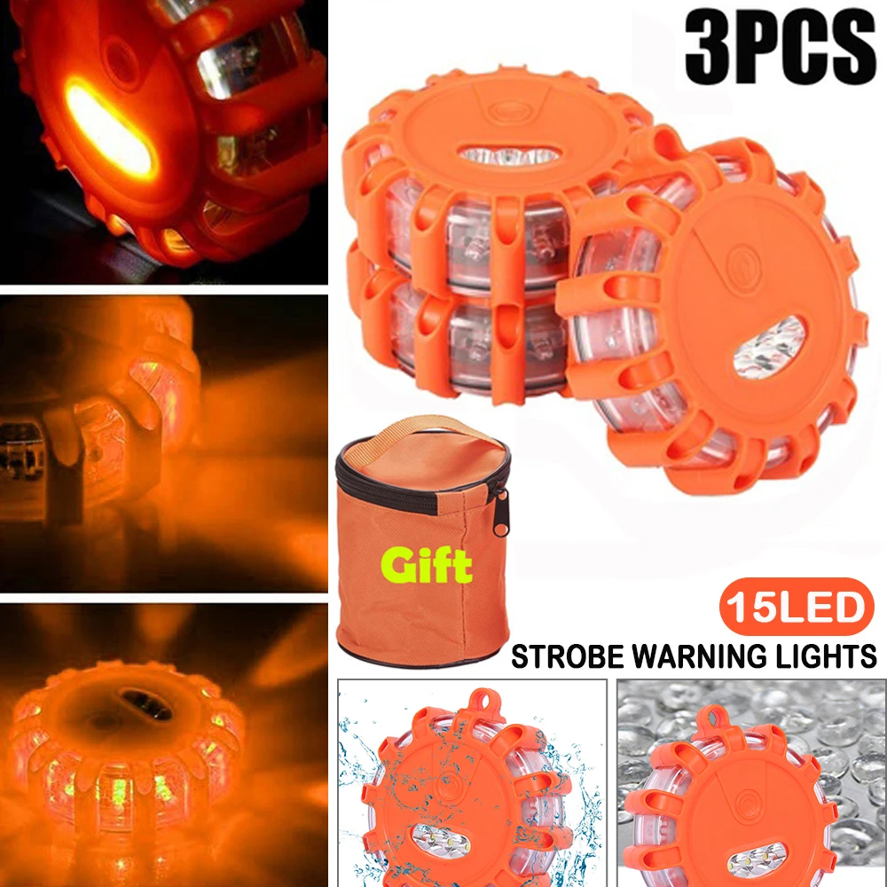 

LED Emergency car Lights Road Flares Warning Night Lights Roadside Disc Beacon Red Blue Led Police road Led Light ABA