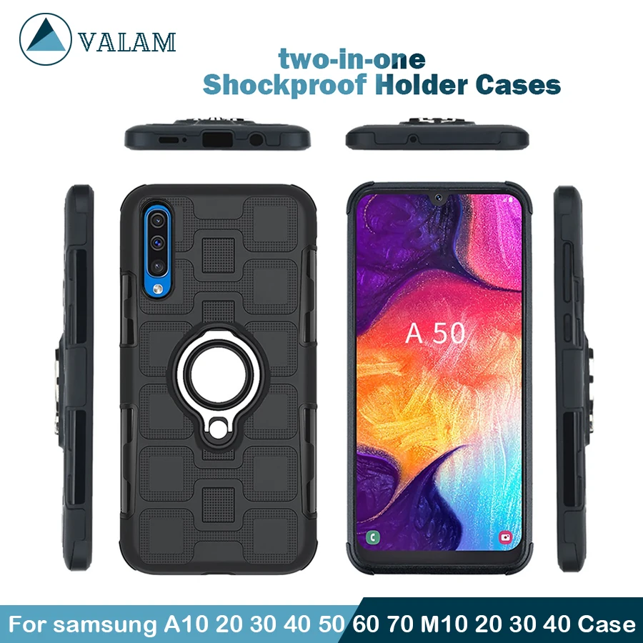 Противоударный чехол держатель для Samsung galaxy A10 20 30 40 50 60 70 M10 с магнитным кольцом
