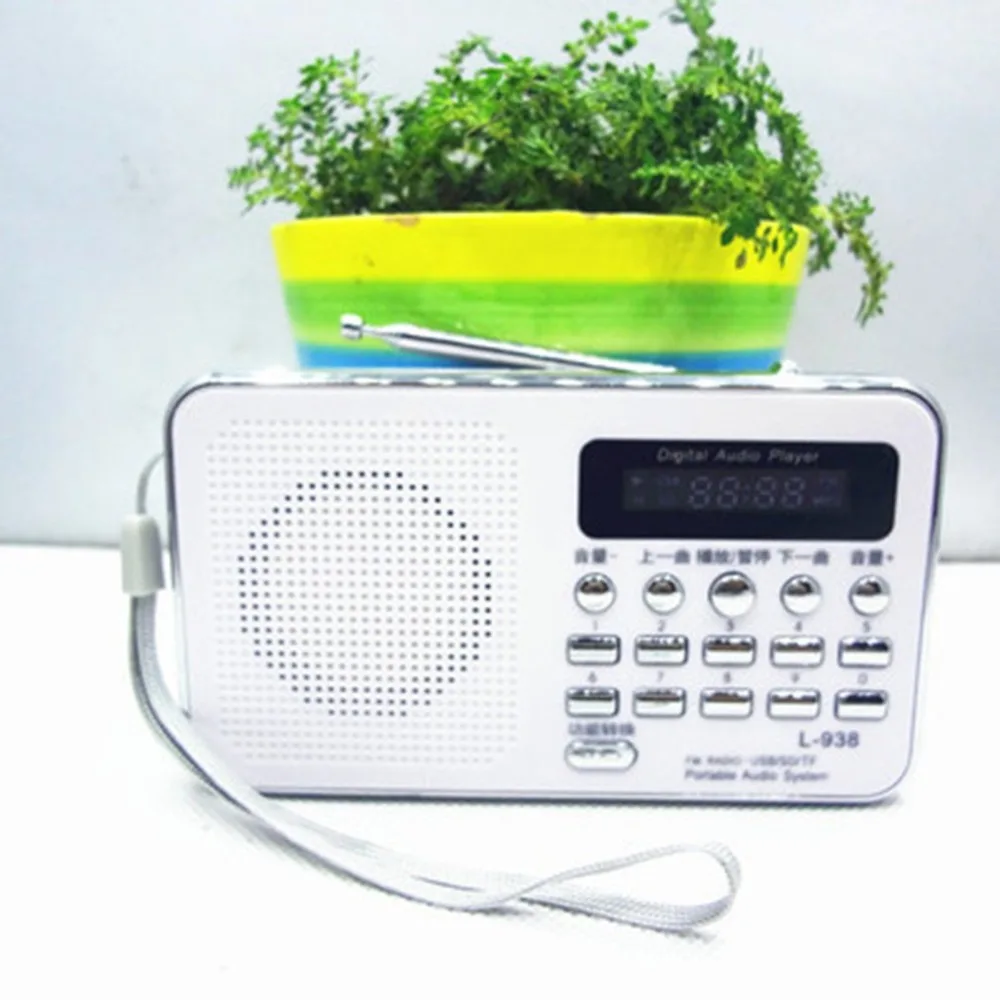 T 205 портативное радио FM Поддержка SD/TF карты мини FM радио приемник Цифровой с USB светодиодный светильник музыкальный плеер для телефона MP3