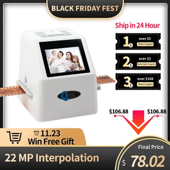 

35mm Film Scanner 22 Mega Pixels Negative Slide Scanner 110 135 126KPK Digital Film Converter with 2.4"LCD Support Russian