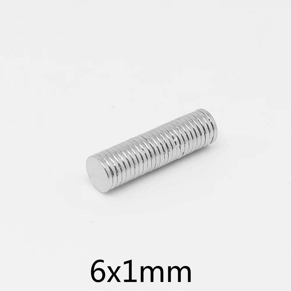 

50/100/200/500/1000/2000PCS 6x1 mm Thin Small Round Neodymium Strong Magnets N35 6x1mm Powerful Strong Magnetic Magnets 6*1 mm