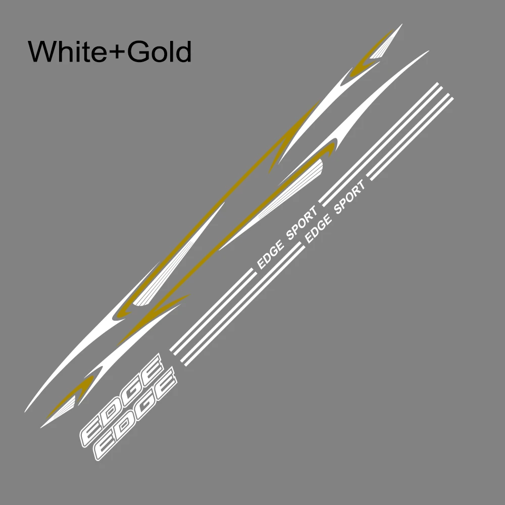 White Gold 1 Набор для стайлинга автомобилей графические виниловые боковые наклейки на дверь светоотражающие автомобильные накладки для Ford Edge Автомобильные украшения кузова Аксессуары - Название цвета: White Gold