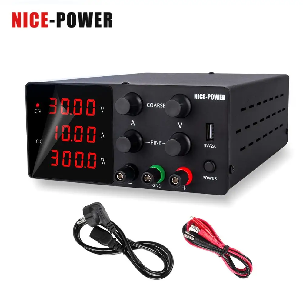 Nice-power 30V 10A Lab DC Power Supply Adjustable Laboratory Power Source Digital For Phone Repair + Short Circuit Protection