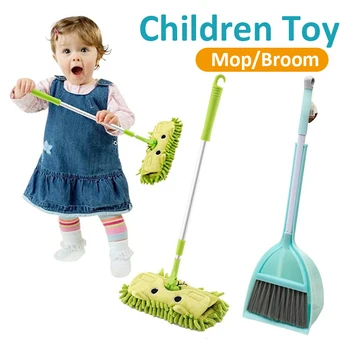 

Kids Stretchable Floor Cleaning Tools Mop Broom Dustpan Play-house Toys Gift
