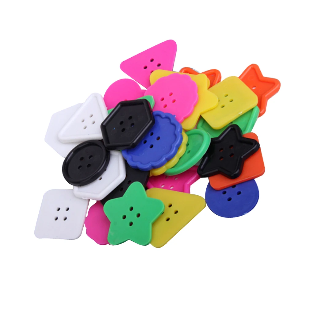 Big Plastic Multicolor Buttons of Different Shapes for Kids and Adult Crafts Multicolored Button For DIY | Дом и сад