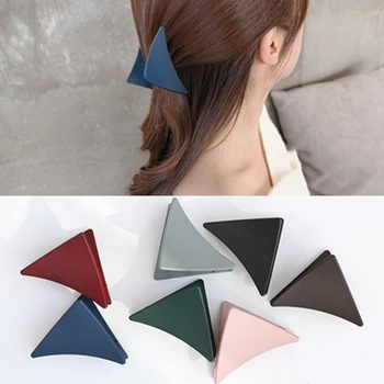 

2019 New Women Girls Triangle Hair Claws Acrylic Hair Clips Barrette Crab Clamp Scrub Hairpins Claw Headwear Hair Accessories