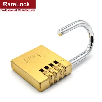 

Brass Combination Padlock Password Lock 4 Digit Code for Door Gate Cabinet Drawer Furniture Keyless Rarelock MMS238 bb