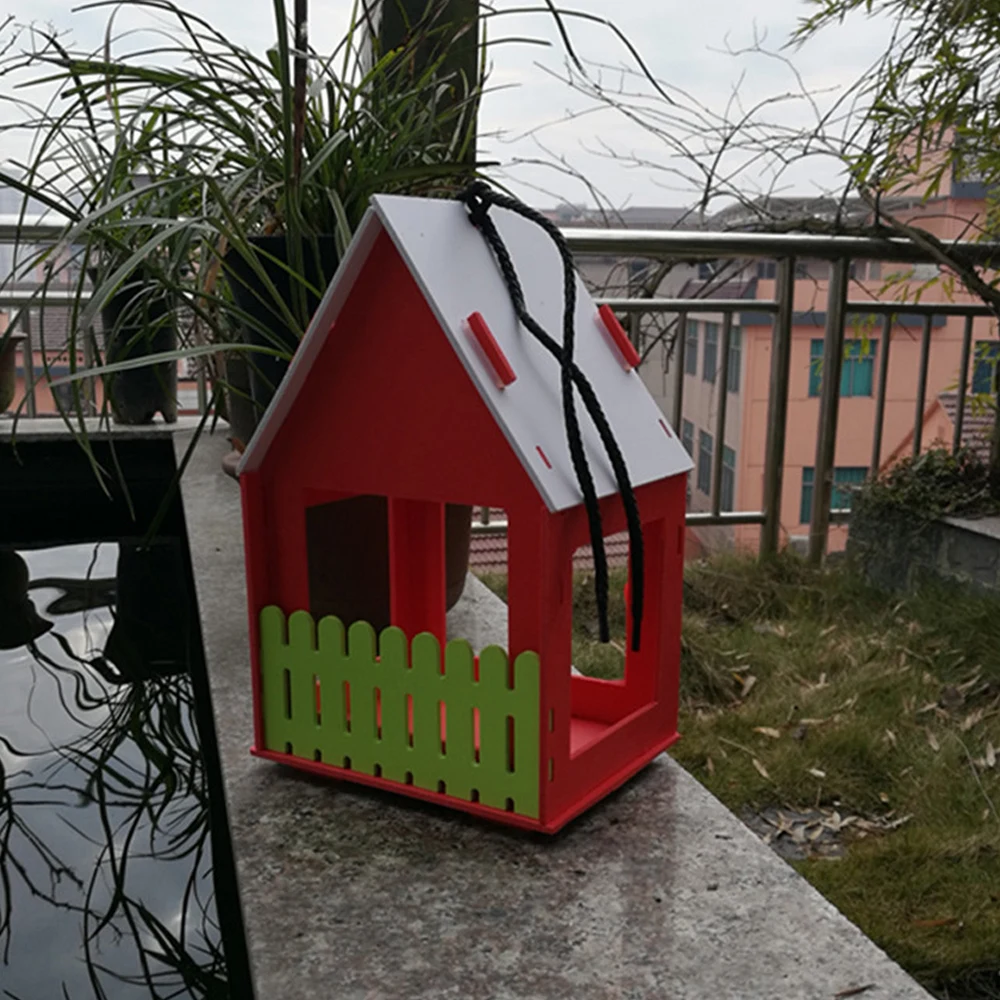 Bird House Wooden Ventilation Pet Parrot Cage Birds Nest House Parrot House Nesting For Small Pet Parakeets Sparrows - Цвет: Red