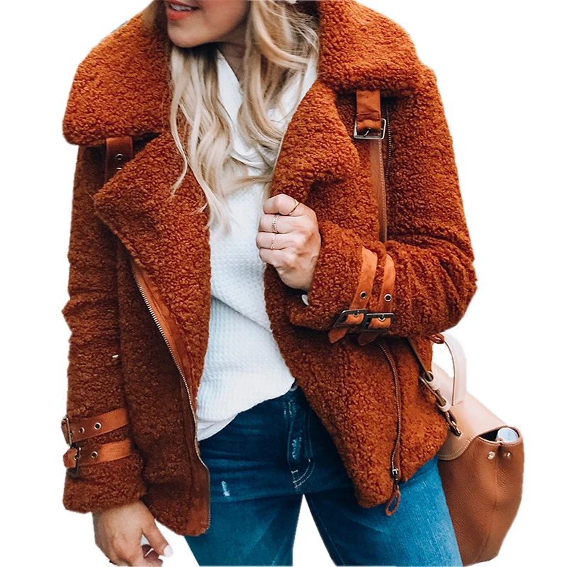 

New Autumn Winter jacket coat 2019 Women Cashmere Sweatshirt Warm Fashion Zipper Coat Plus Size Casual Solid Female Fur Outwear