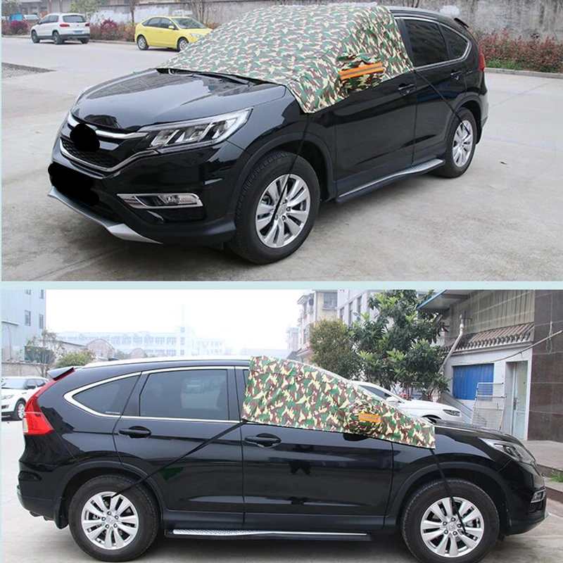 Автомобильный чехол для снега водонепроницаемый половинный чехол для кузова одежда антифриз Снежный щит Снежный блок лобовое стекло автомобильный защитный чехол