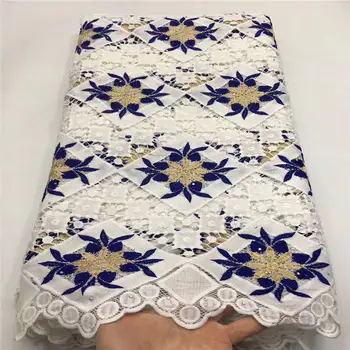 

Blue High Quality African Lace Fabric 2020 Embroidered French Lace Fabrics Nigerian Guipure Cord Lace Fabrics 1196