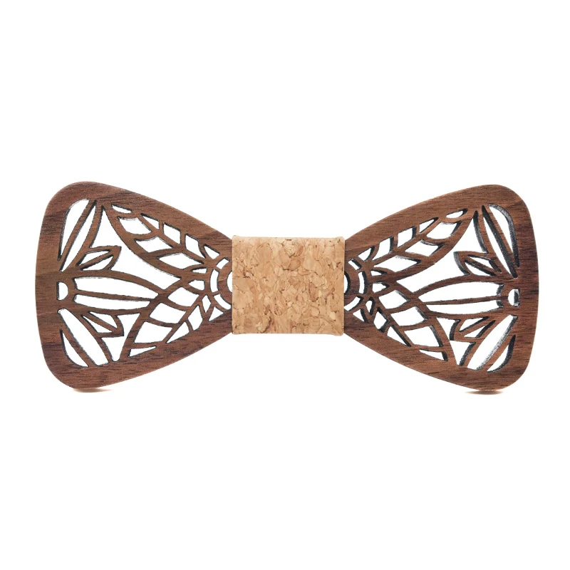 New Arrival Hollow Wood Bow Ties for Mens Wedding Suits Wooden Bow Tie Butterfly Shape leaves Bowknots Gravatas Slim Cravat