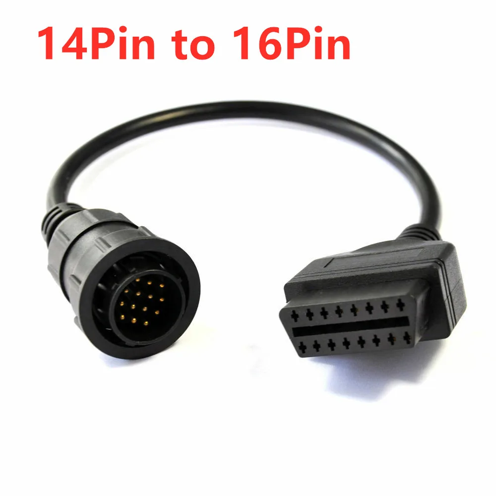 

for Mercedes 14pin to 16pin FOR BENZ 14 pin to obdii obd2 obd II 16 pin For BENZ 14 pin Cables Diagnostic Adapter