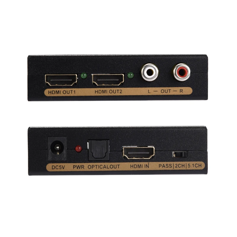1X2 HD1080P HDMI аудио экстрактор 2 порта HDMI аудио экстрактор аудио EDID установка 2 HDMI сплиттер выход с адаптером питания