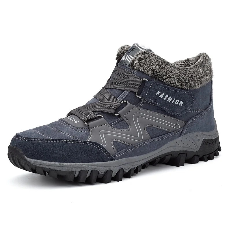 

2019 Casual Outdoor Men Boots with Fur Warm Winter Men Sneakers Non-slip Suede Ankle Boots Men Plus Size High Quality Footwear