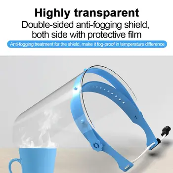 

Disposable Face Mask Full-Face Protective Mask Anti-Fogging Stretchy Headband with 10pcs Shield Replacement Protective Cover
