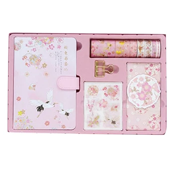 

1Set Chinese Antiquity Style Portable Traveler Journal Notebook Stationery Set Gift Journal Clips Stickers Tape Box