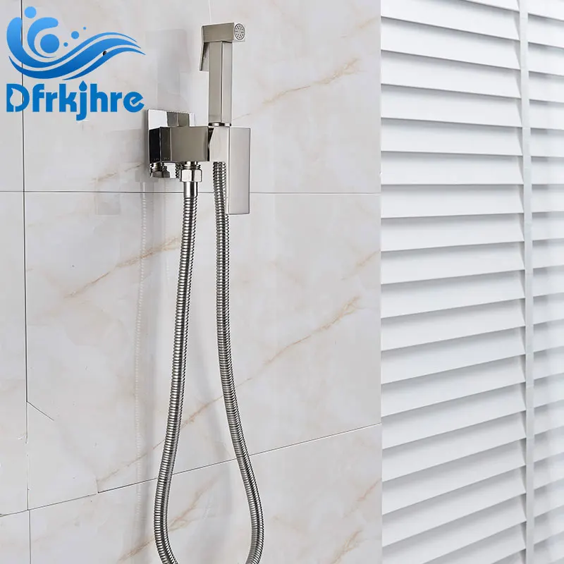 

Bathroom Shower Faucet Brass Chrome Bidet Faucet Shower Tap Washer Mixer Cold And Hot Water Mixer Crane Square Shower Spray Head