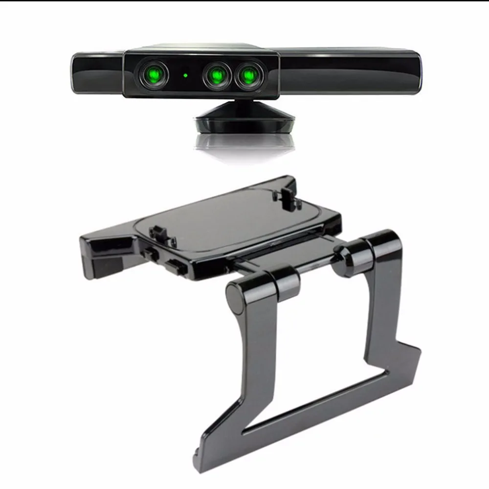 Durable Use Plastic Black TV Clip Clamp Mount Mounting Stand Holder Suitable for Microsoft Xbox 360 Kinect Sensor | - Цена: 