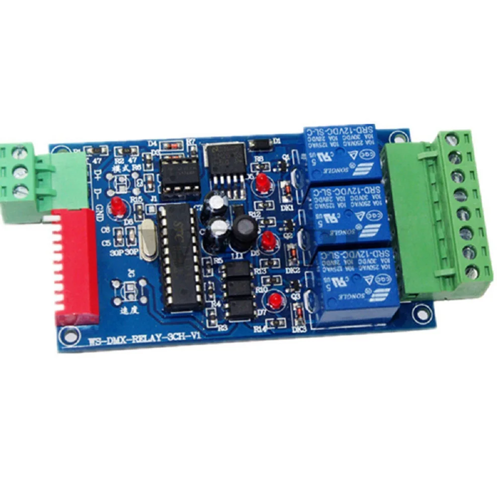 Dc12в 10A* 3 канала DMX512 реле 3CH 3 группы переключатель включения и выключения светодиодный контроллер Диммер декодер