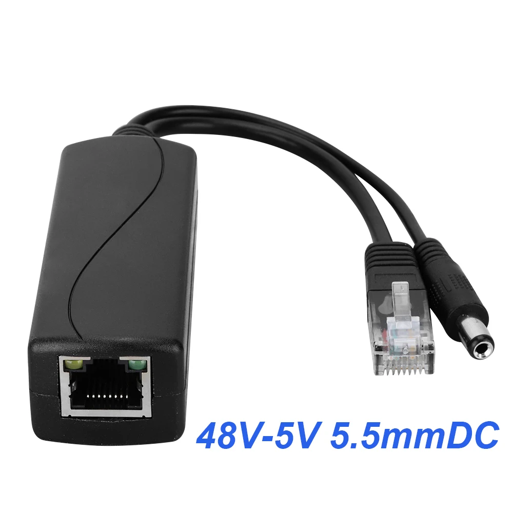 POE-SPLT-4805G | Gigabit PoE Splitter/Voltage Converter, 48V 802.3at Input,  5VDC and Data Output, 25W