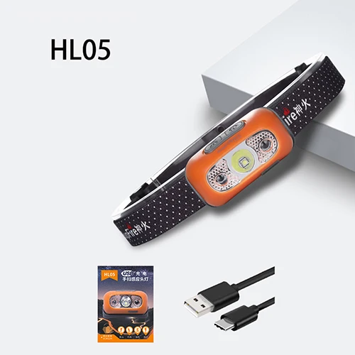 Orange grey Supfire светодиодный налобный фонарь USB мини головной светильник Linterna светодиодный светильник-вспышка Головной фонарь перезаряжаемый 5 Вт 1000ЛМ HL05 рыболовный головной светильник - Испускаемый цвет: Orange grey