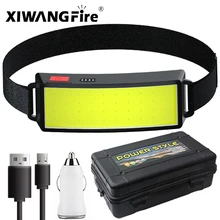 2021 New Style Headlamp Portable Mini COB LED Headlight with Built-in Battery Flashlight USB Rechargeable Head Lamp Hiking Torch