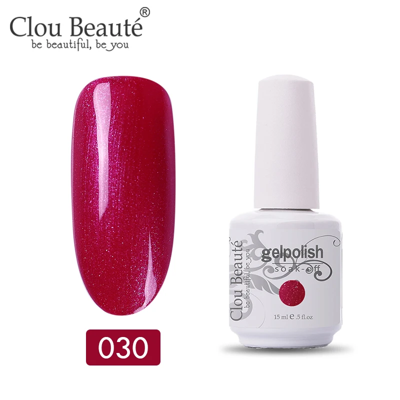 Гель-лак Clou Beaute Vernis, УФ-краска, сделай сам, лак для ногтей, гибридный, 15 мл, розовый, красный, фиолетовый цвета, УФ-яркий и блестящий Гель-лак - Цвет: 11030