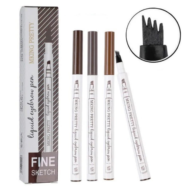 4 Head Makeup Eyebrow Enhancers 3 Colors High-end Automatic Matte Eyebrow Pencil Waterproof Tattoo Pen Long-lasting Cosmetics 4 Head Makeup Eyebrow Enhancers 3 Colors High-end Automatic Matte Eyebrow Pencil Waterproof Tattoo Pen Long-lasting Cosmetics