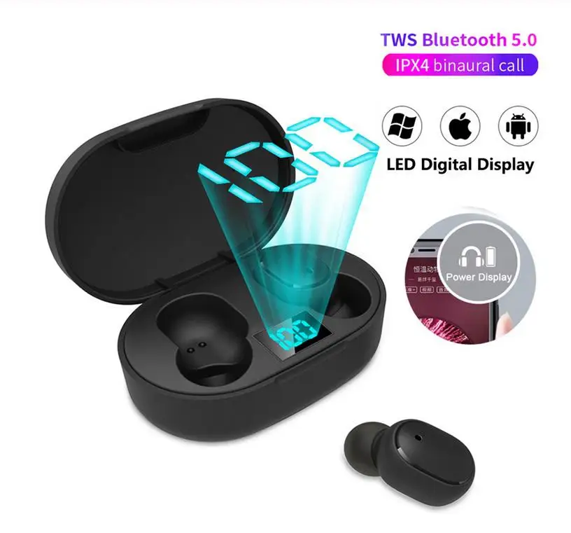 TWISTER CK Wireless Earphone Earbuds LED Display Bluetooth V5 0 Headsets with Mic for iPhone Huawei Samsung pk A6S