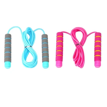 

2 Pcs Jump Rope, Adjustable Soft Skipping Rope with Foam Handles for Adult and Kids Keeping Fit,Weight Loss