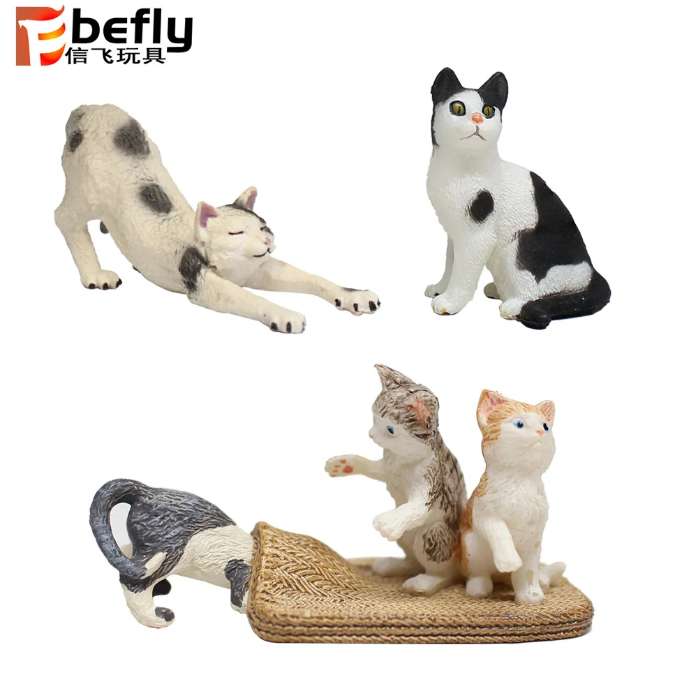 Новые модели детских модель Cat Модель Набор играть Китти модель украшения животных черная и белая игрушечная ткань «рюмочка»