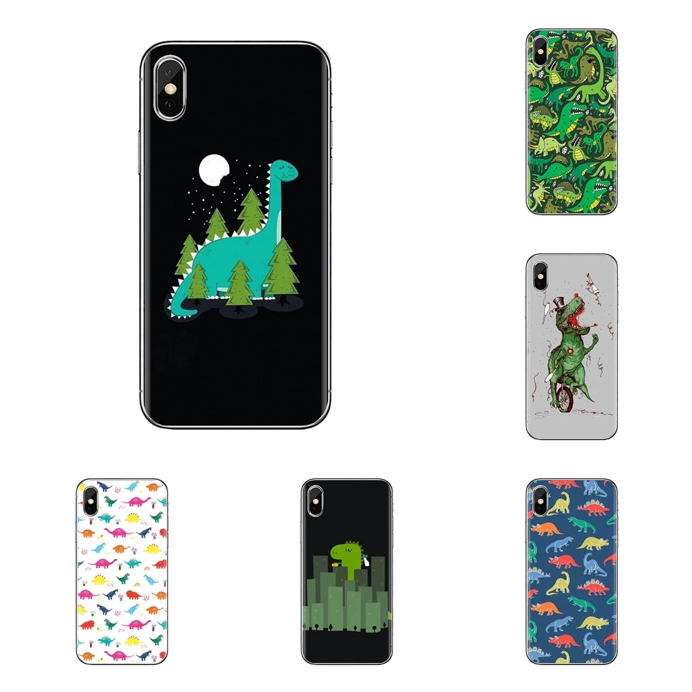 Silicone Phone Bag Case For Huawei G7 G8 P7 P8 P9 P10 P20 P30 Lite Mini Pro P Smart Plus 2017 2018 2019 kawaii Dinosaurs pattern |