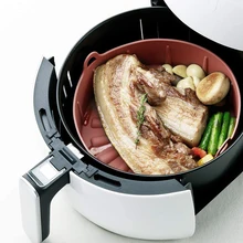Grill pan multifuncional removível microondas cozinha fritadeira de ar silicone pote cesta pão bolo esteira resistente ao calor acessórios