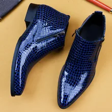 2019 Genuine Leather Chelsea Boots Mens Double Zipper Alligator Skin Ankle Boot Men's High Top Dress Shoes Fashion 2019 Genuine Leather Chelsea Boots Mens Double Zipper Alligator Skin Ankle Boot Men's High Top Dress Shoes Fashion