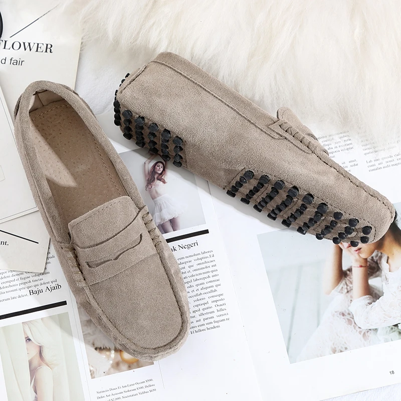 Women Shoes Women Flats Casual Shoes Genuine Leather Spring Flat Shoes Casual Loafers Slip On Moccasins Lady Driving