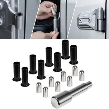 

17pcs/Set Door Pin Guides & Door Bushing Removal Tool For Jeep Wrangler JK JL Stainless Steel Door Hinge Pin Bolts Guides Liners