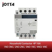 4P 16A 220 V/230 V 50/60HZ din rail AC контактор для дома 1NO 3NC/2NO 2NC/3NO 1NC/4NO/4NC