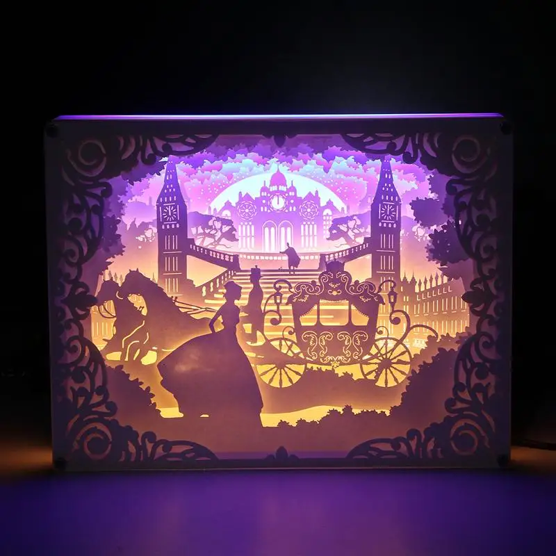 

Paper Carving Lamp USB Decorated Bedside Lamp Light Shadow Paper Carving Desklamp Bedroom 3D USB Charging Table Night