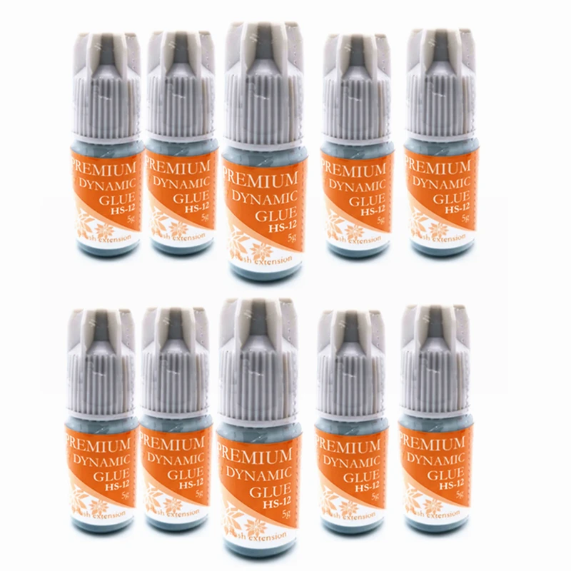Cola de Extensão de Cílios Cola para Cílios Adesiva de Cílios Primium Dinâmico 5g Extensão Postiços 1-2 s 7-8 w 10 Pçs Hs-12 1 10 pçs primium dinâmico HS-12 5g cola