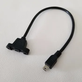 

10pcs/lot Micro USB Female with Screws Panel Mount Data Extension Cable Female to Male Black 30cm