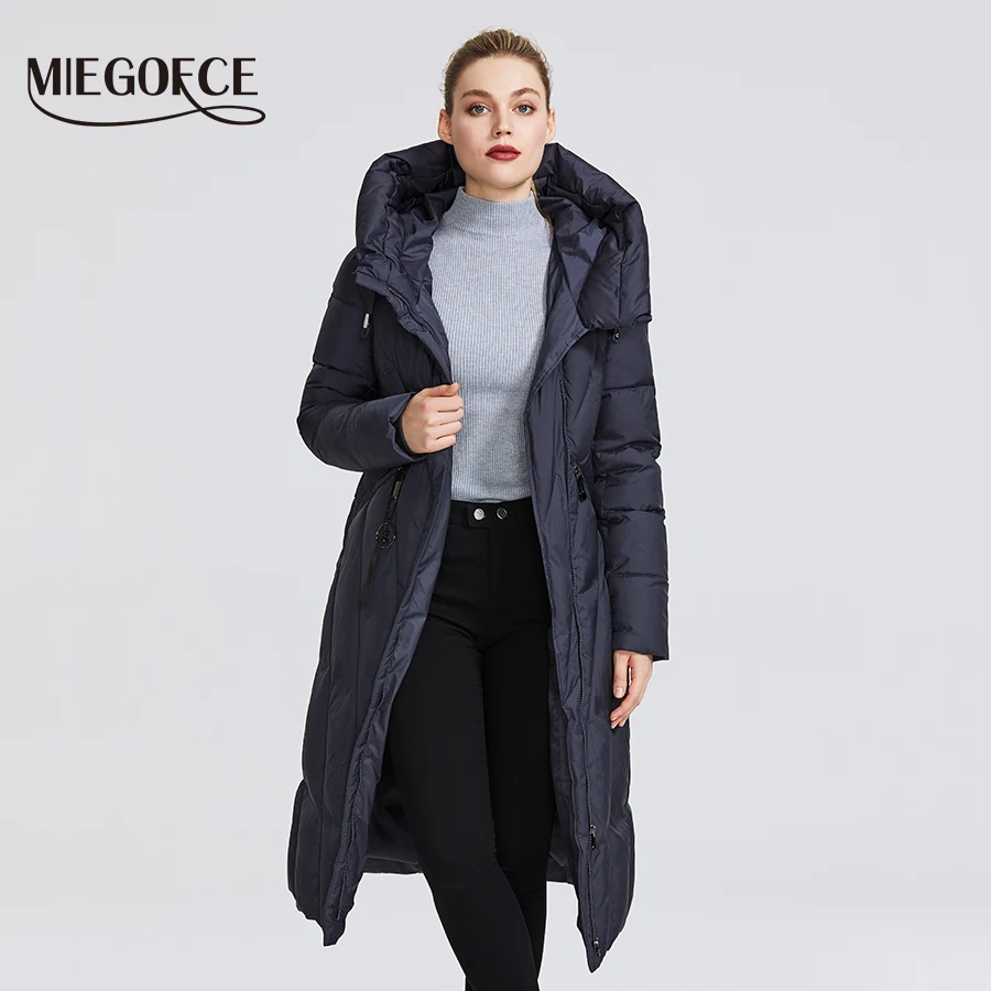 Goedkoop Miegofce 2019 Nieuwe Collectie Vrouwen Jas Met Een Slip Winddicht Kraag Vrouwen Parka Zeer Stijlvolle Vrouwen Winter Jas