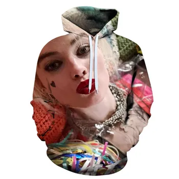 

Birds of Prey Harley Quinn The Joker Cosplay Character Props Adult Woman Coat Sweater Jacket With Hat Clothing Halloween