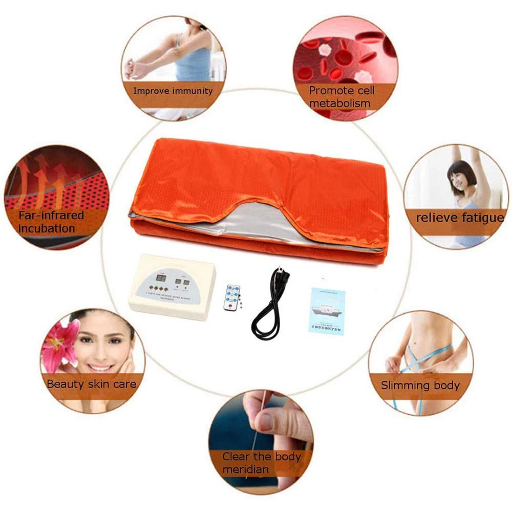 Body Shaper Weight Loss 2 Zone Controller Sauna Slimming Blanket Professional Detox Therapy Anti Ageing Beauty Machine 110V US