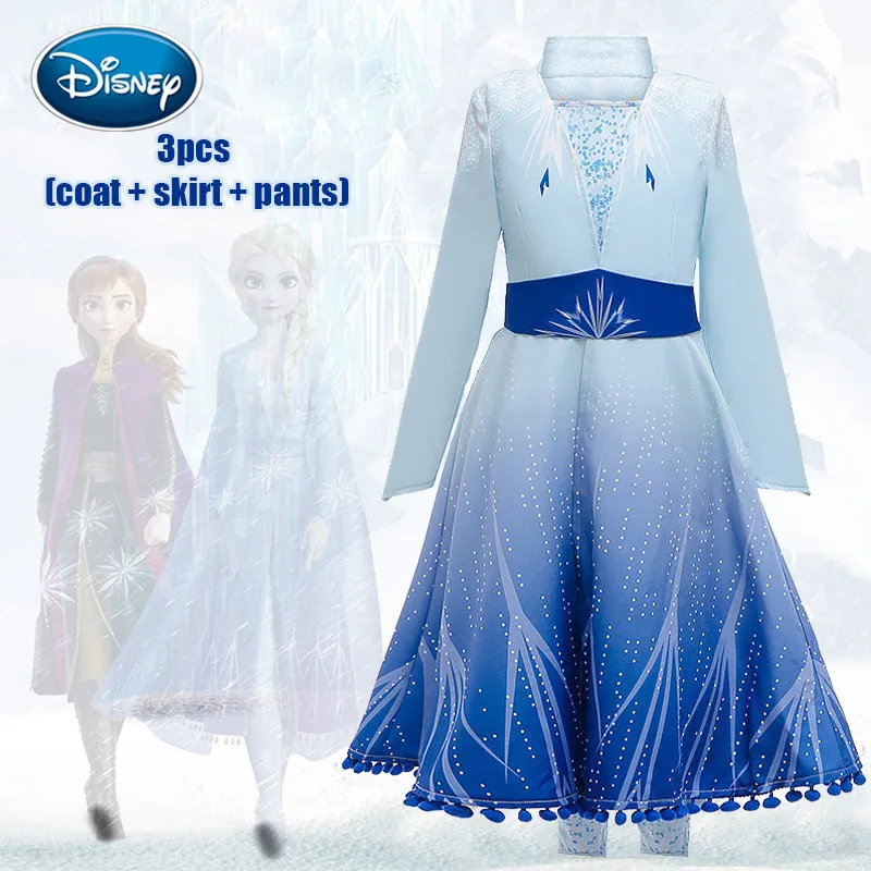 Disney Frozen2 Принцесса Эльза Платье принцессы для девочек Одежда платье пижамный