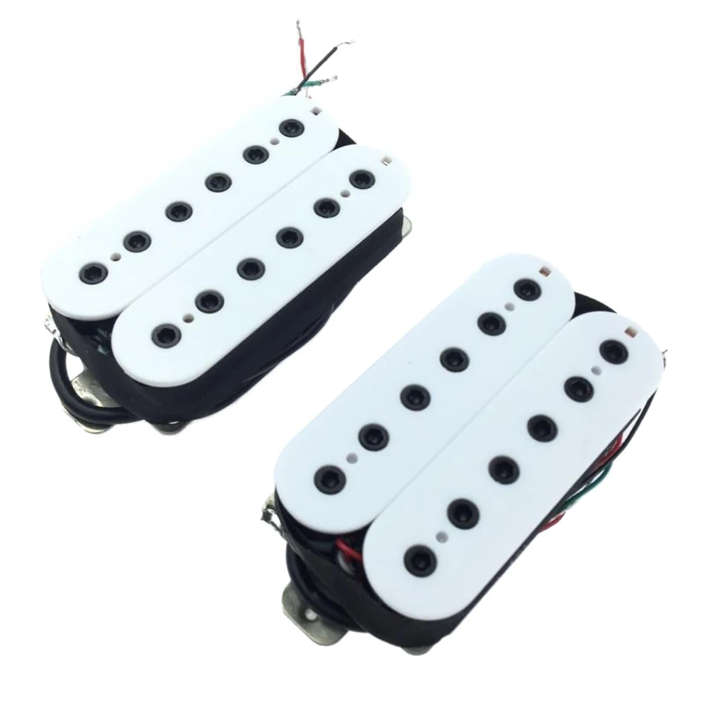 Premium Electric Guitar Pickups Humbucker Double Coil Pickup Set, 6 Strings, White