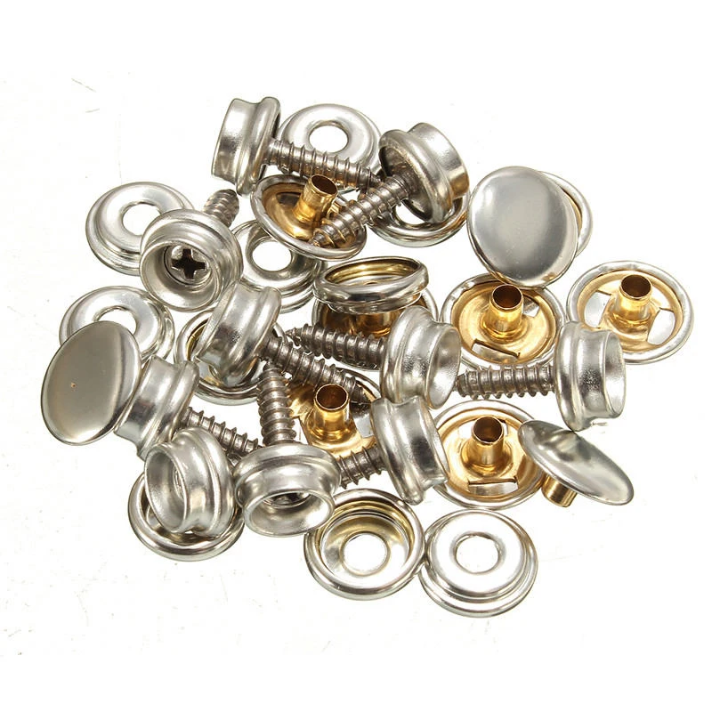 30 X Snap Press Stud Stainless Steel Fastener Cap Button Marine Boat Canvas New ► Photo 3/4