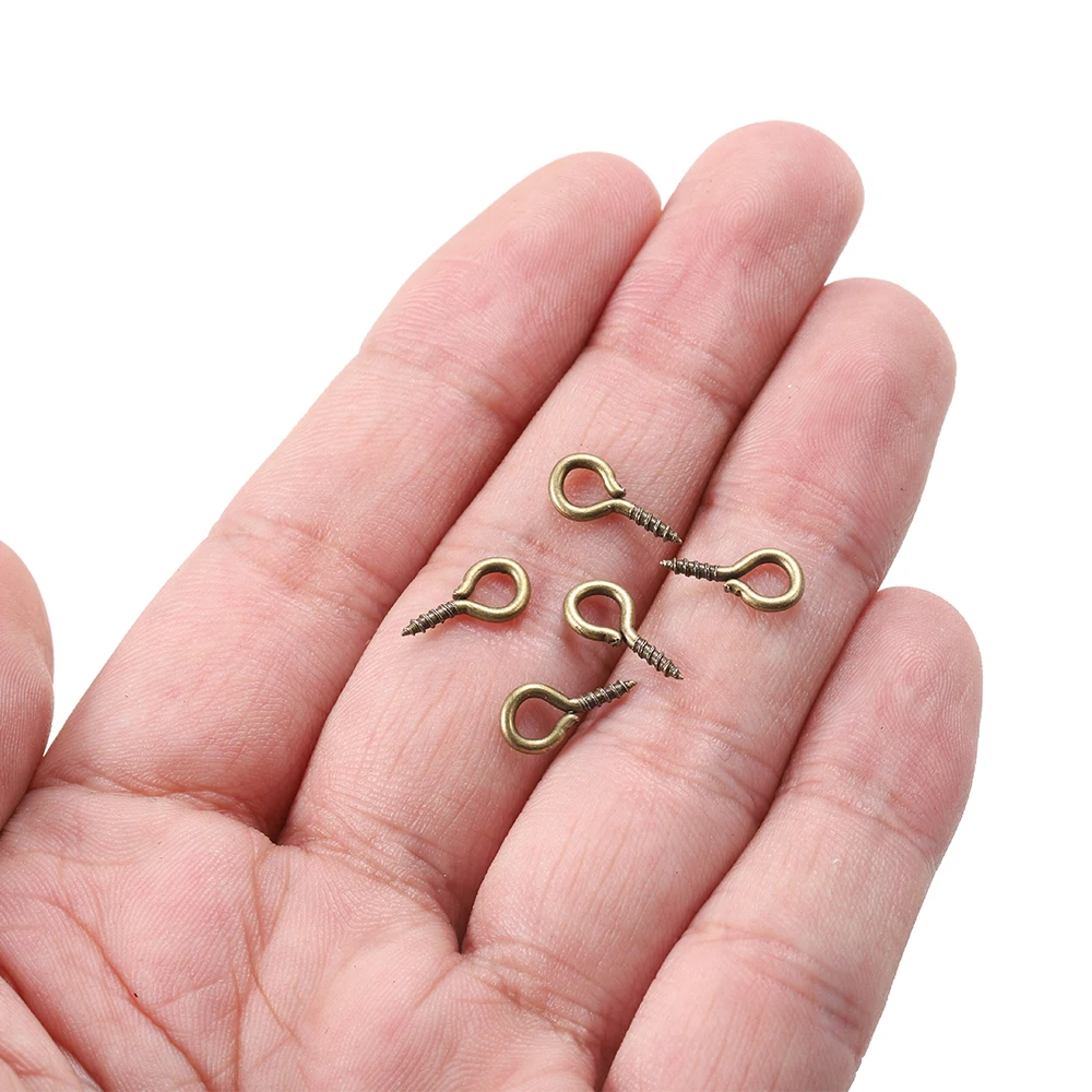 100-200pcs Small Tiny Mini Eye Pins Eyepins Hooks Eyelets Screw Threaded Gold Clasps Hooks Jewelry Findings For Making DIY