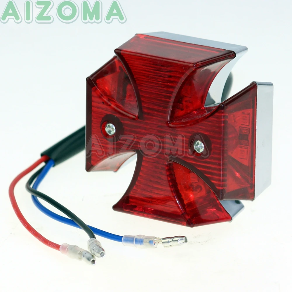 Кафе Racer Мальтийский крест тормоза задние фонари мотоциклы 12v светодиодный Стоп