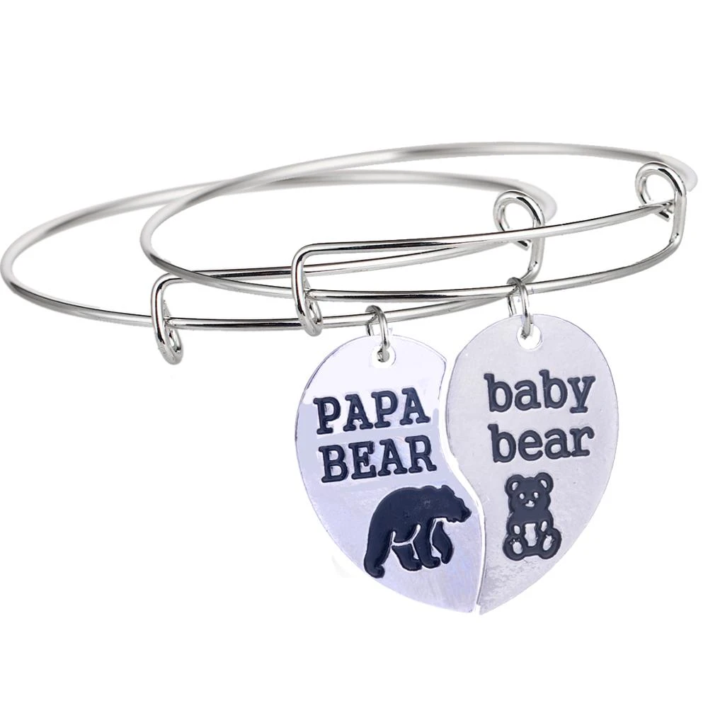 12pc Papa Ours Bebe Ours Brise Amour Coeur Pendentif A Breloque Bracelets Reglable Animaux Bracelets Famille Enfants Papa Pere Cadeaux Aliexpress